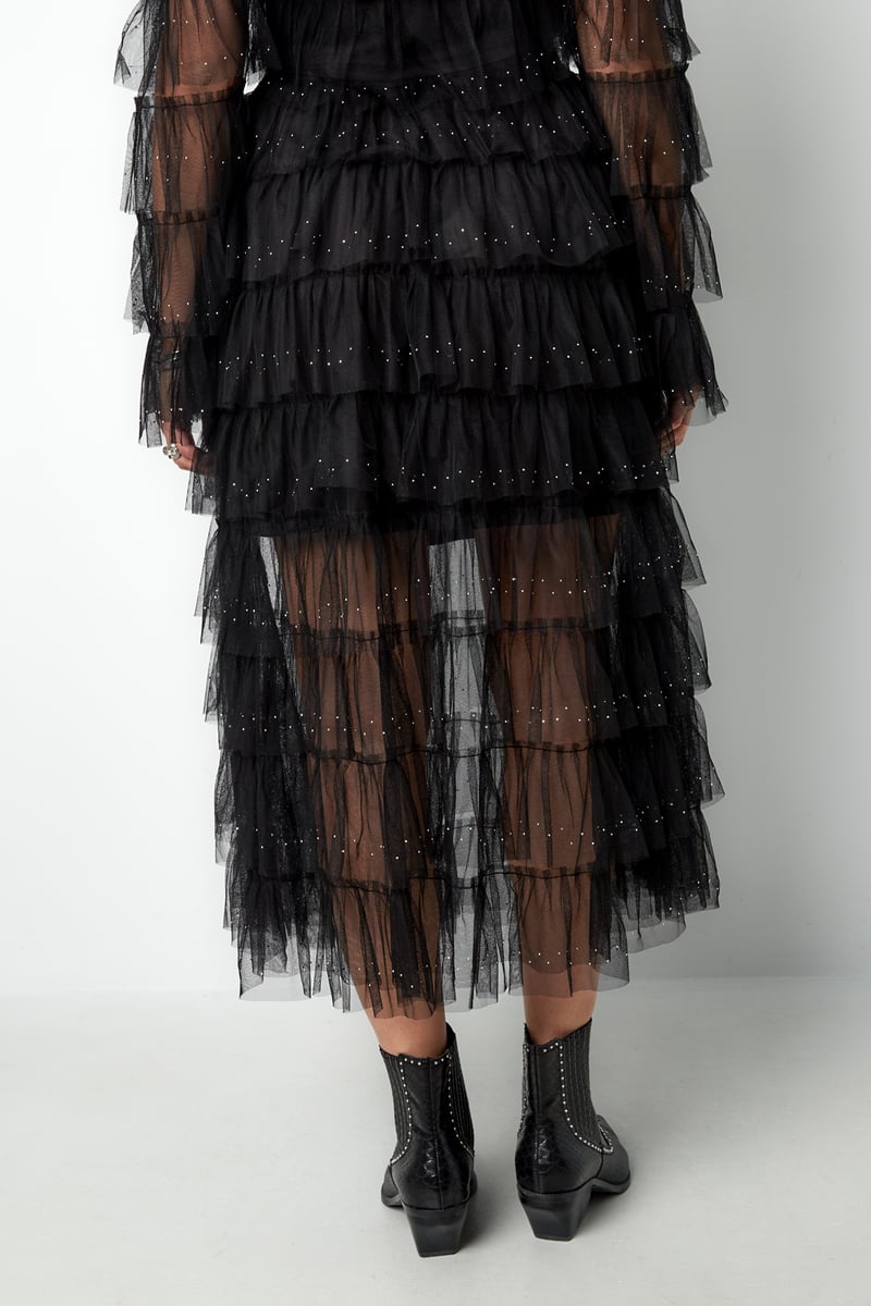 Festival The Sparkly Ruffle Rok - Zwart