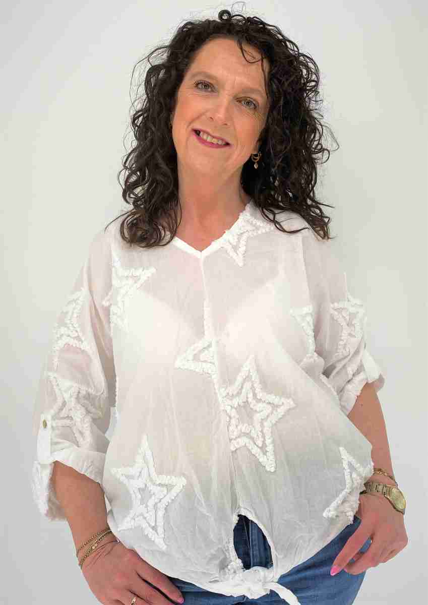 knoop V hals shirt