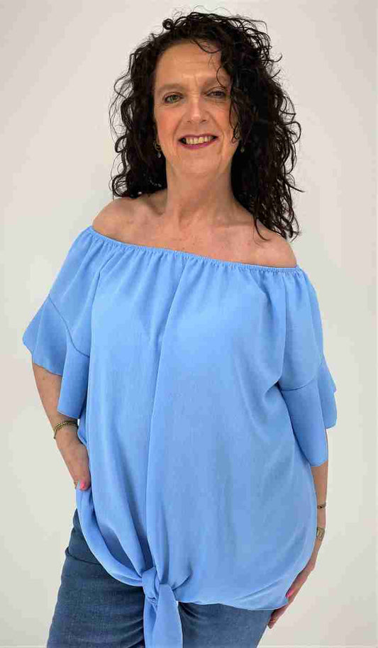knoop off shoulder shirt