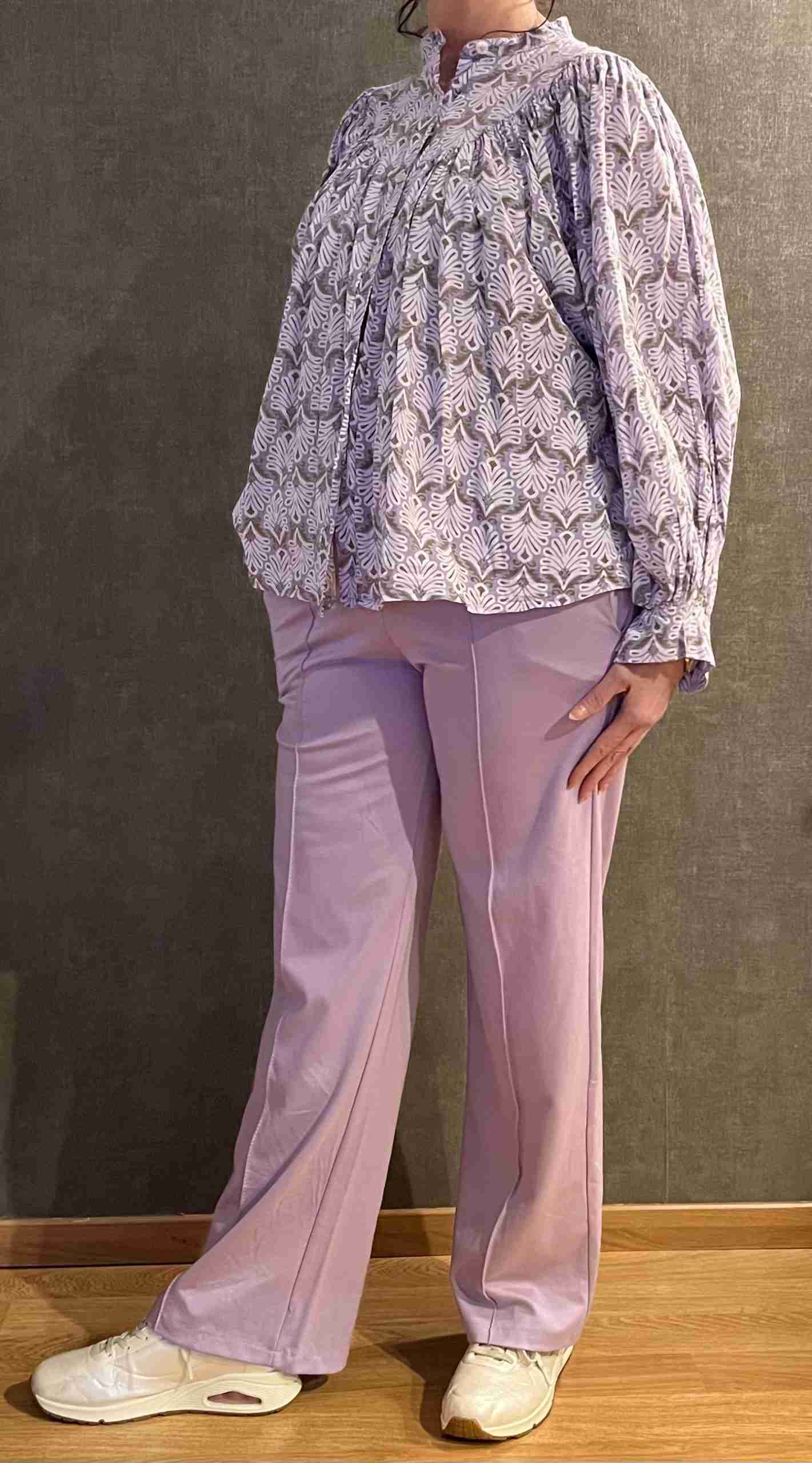Blouse met Pofmouwen - Lila