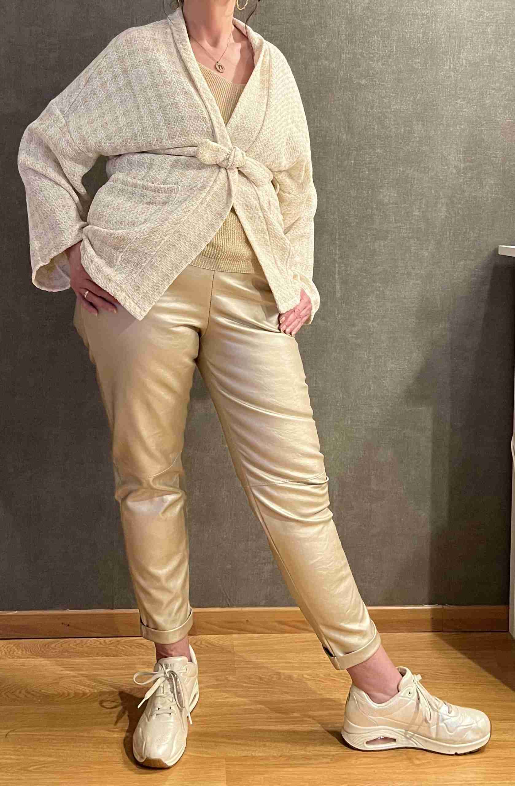 metallic goud chino broek