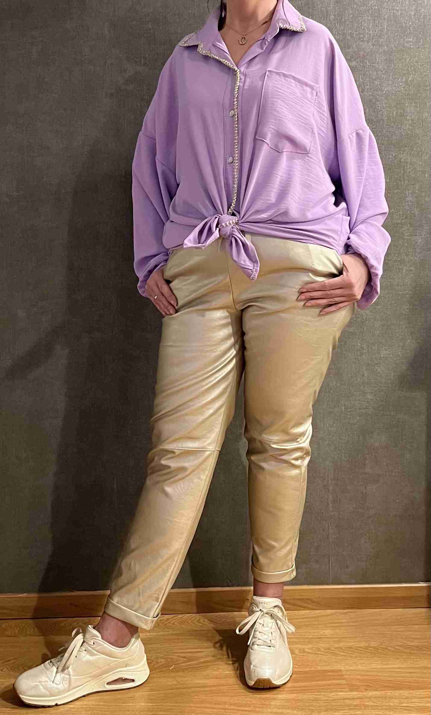 Lila Blouse Gouden Randen