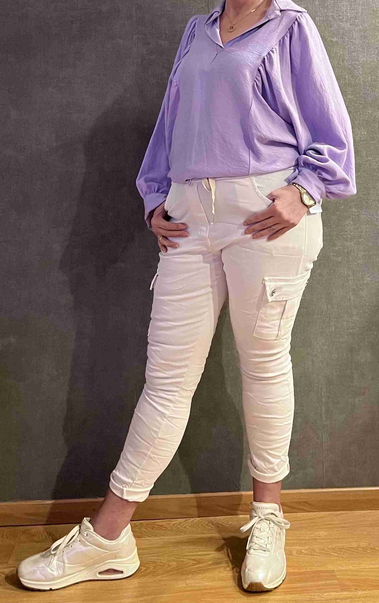 lila top vlindermouwen