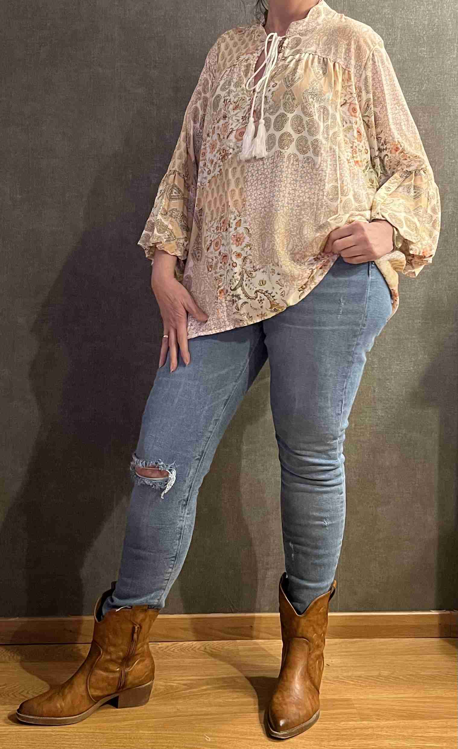 Ibiza Tuniek Blouse Beige