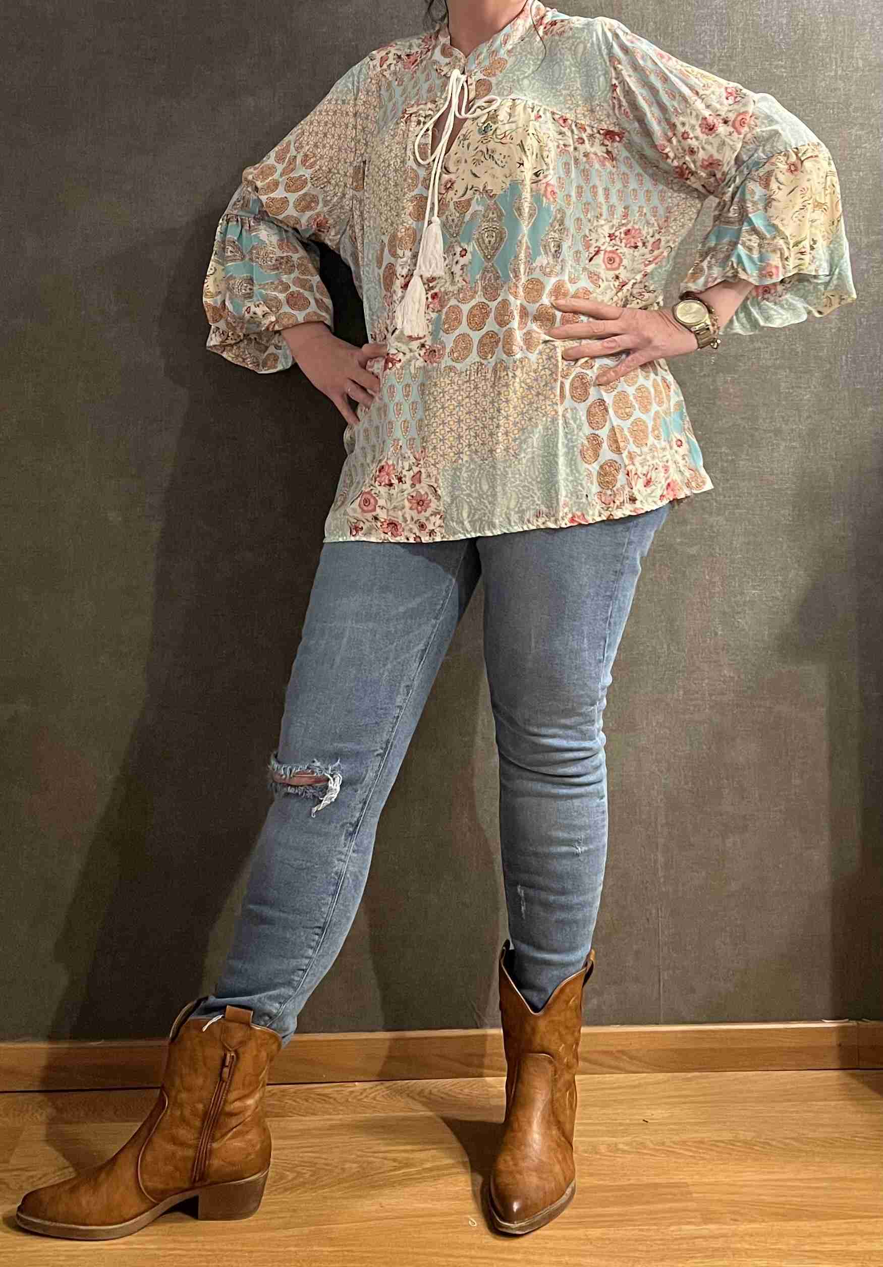 Ibiza Tuniek Blouse Blauw