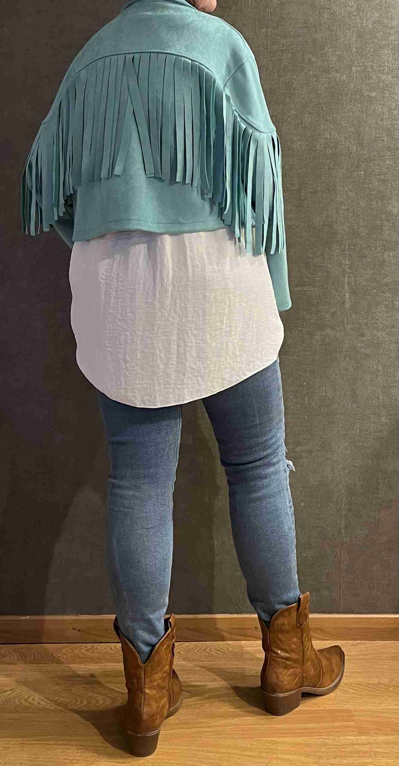 fringe jasje aqua/mint