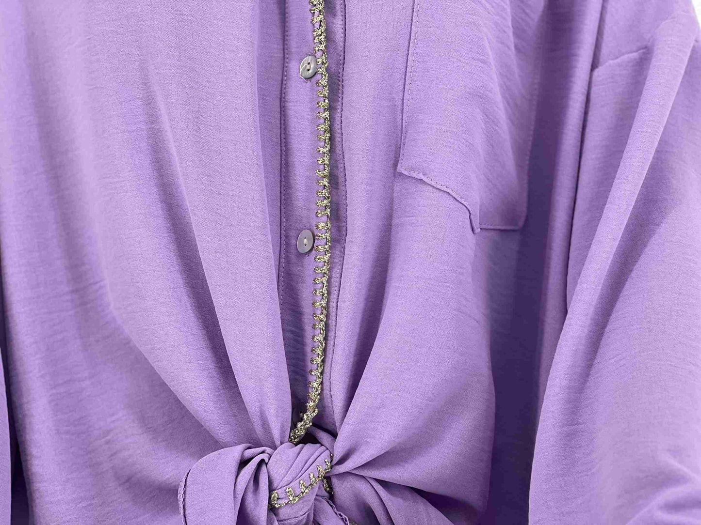Lila Blouse Gouden Randen