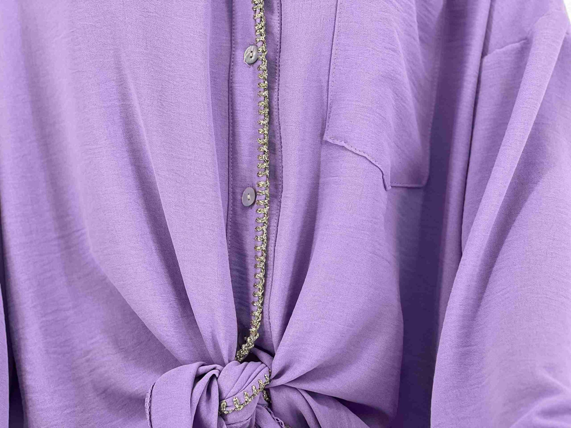 Lila Blouse Gouden Randen