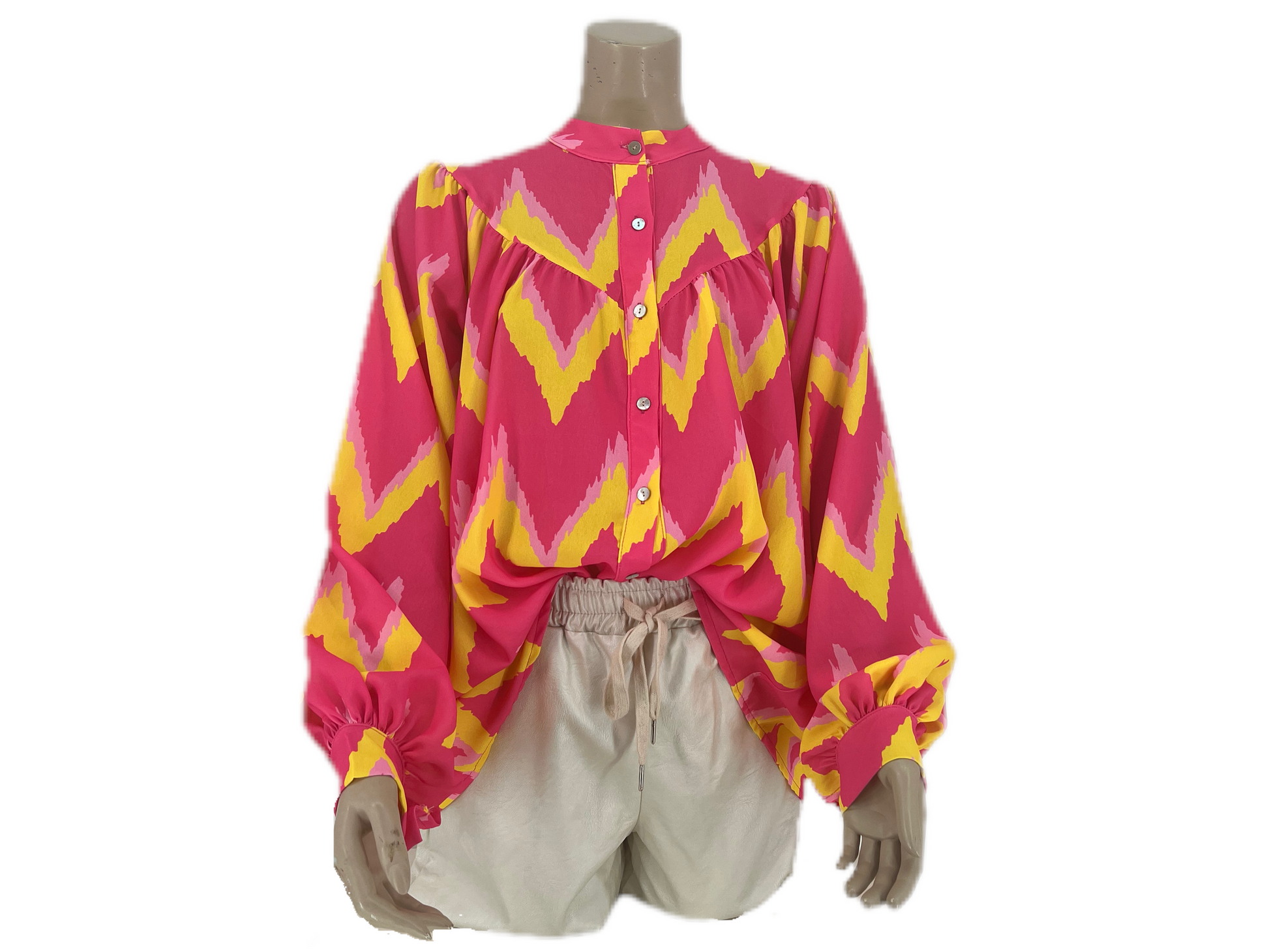 Blouse met Fleurige Print Roze