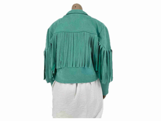fringe jasje aqua/mint