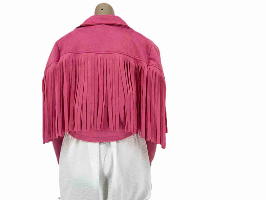 Suede Fringe jasje rose