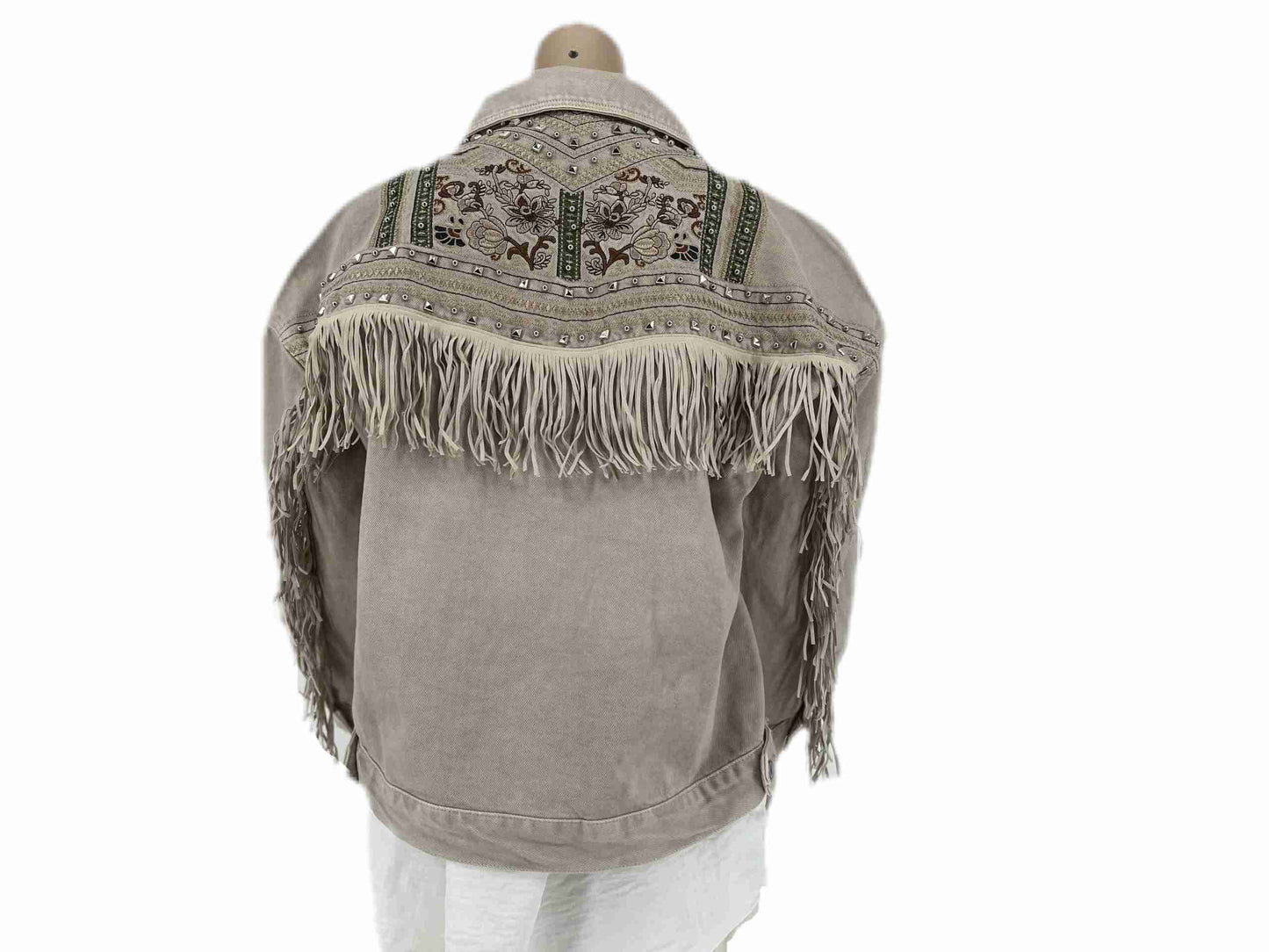 fringe jack zandkleurig