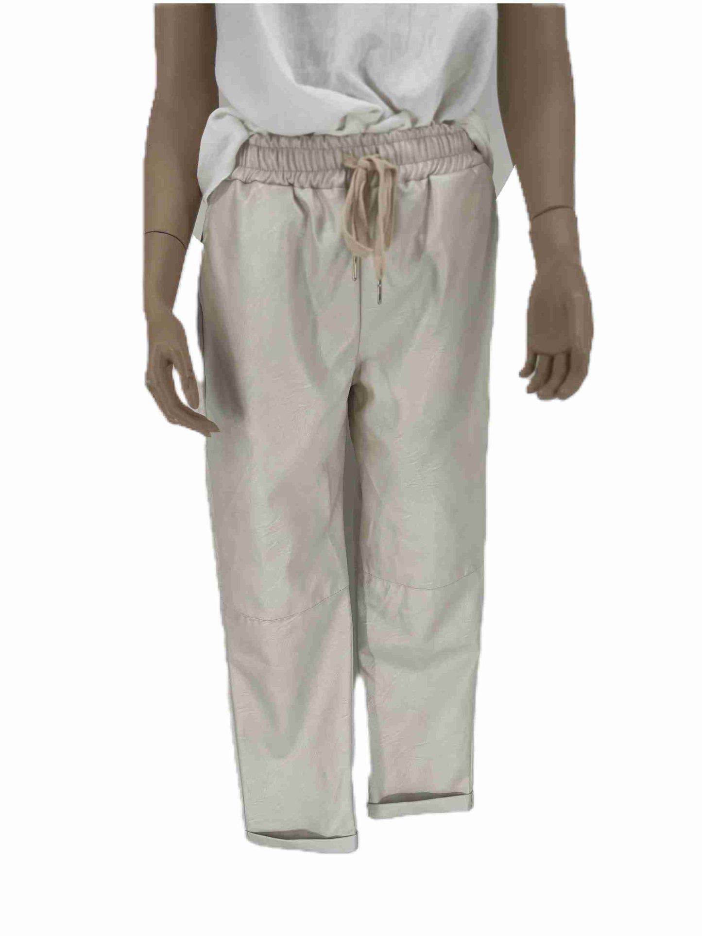 metallic off white chino broek