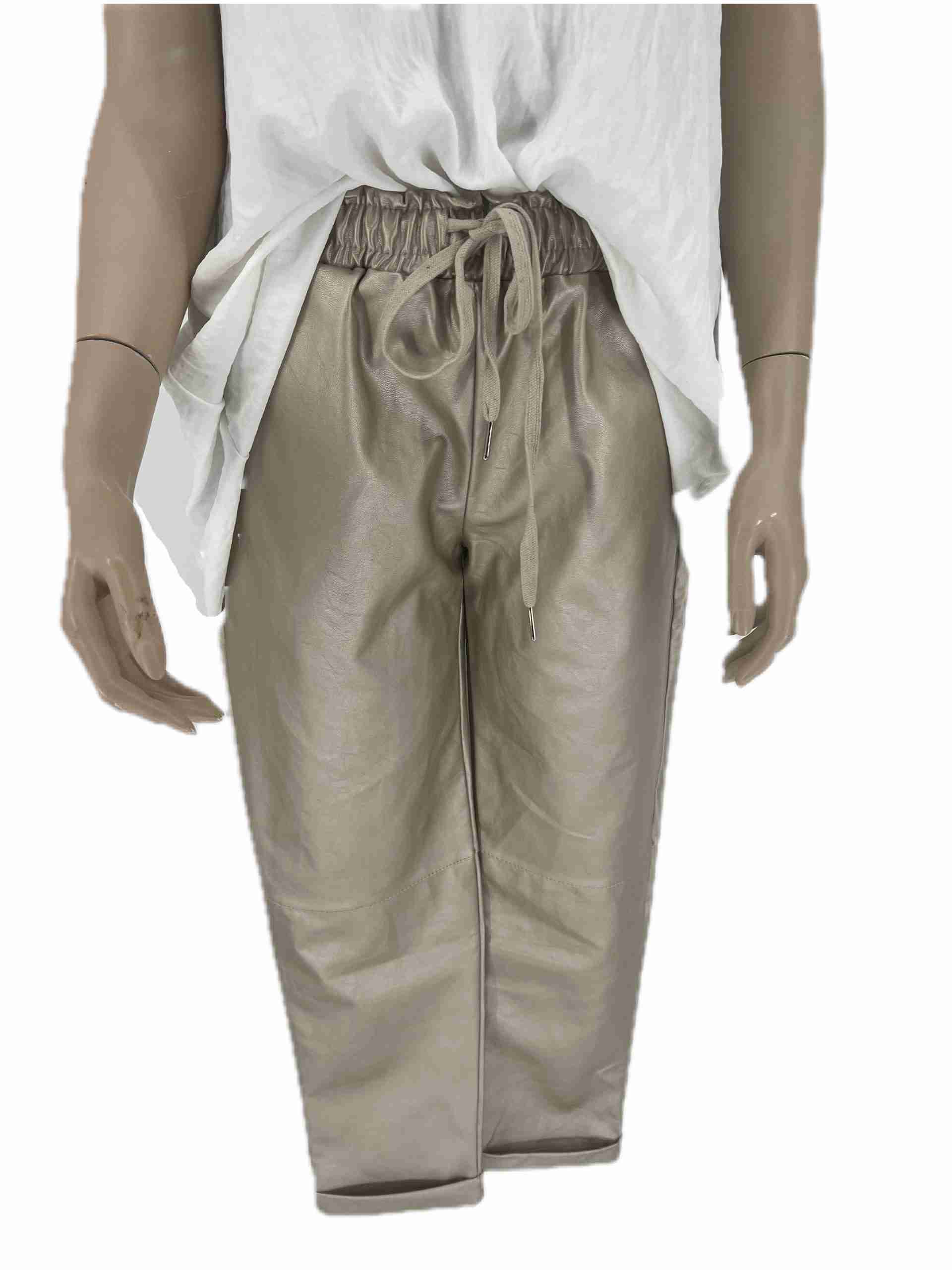metallic goud chino broek