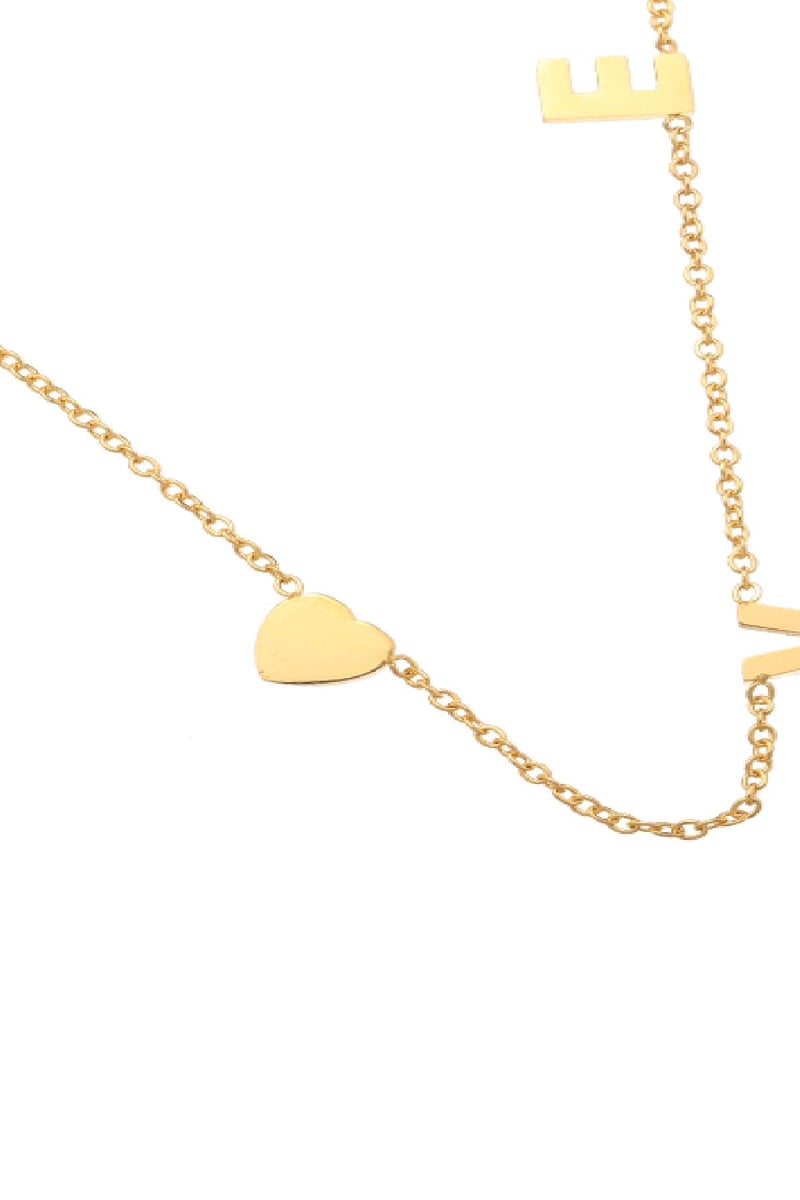 Ketting Love Letters Goud kleur Stainless Steel Standard