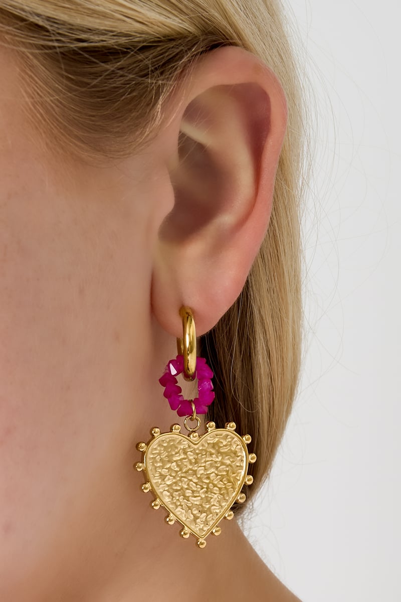 Oorbellen met druppel van roestvrij staal, hart, casual, dagelijks, eenvoudig, serie, damessieraden