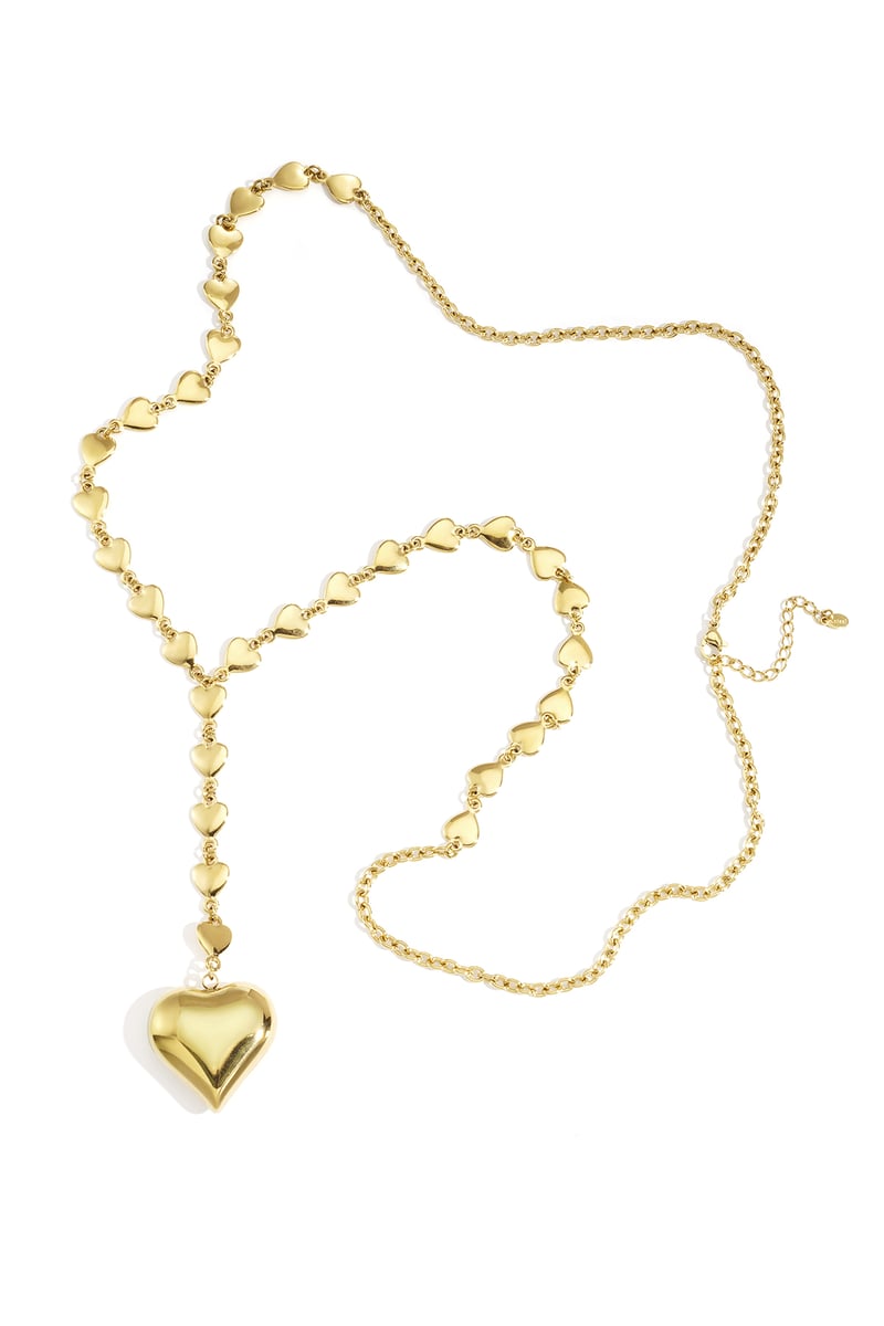 Roestvrijstalen lange kettingen met hart, casual, dagelijks, eenvoudig, serie, damessieraden