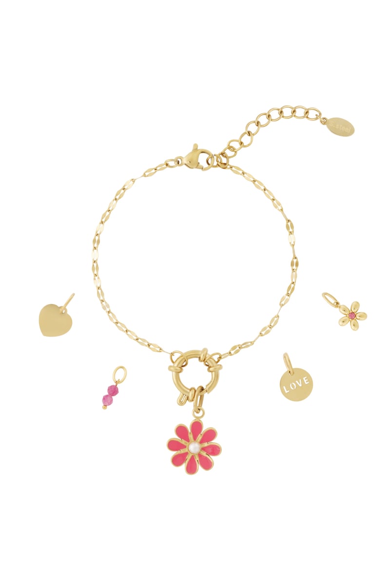 DIY-armband van rode bloemen