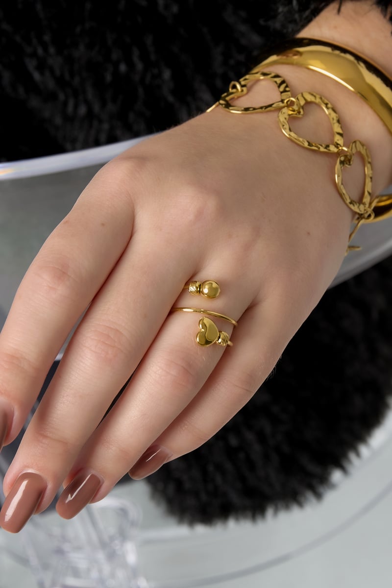 Roestvrijstalen minimalistische ringen Hart Casual Dagelijks Eenvoudig Serie Dames sieraden