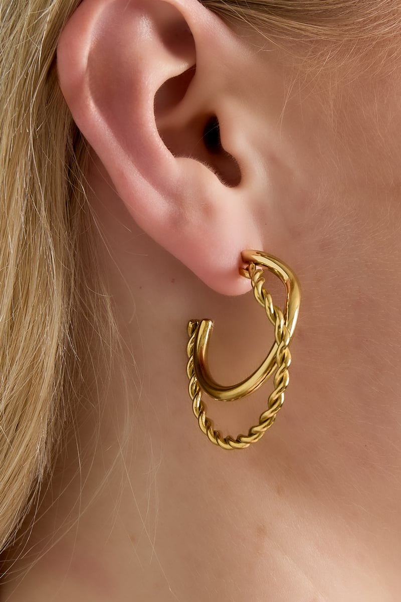Organic braided hoop earrings