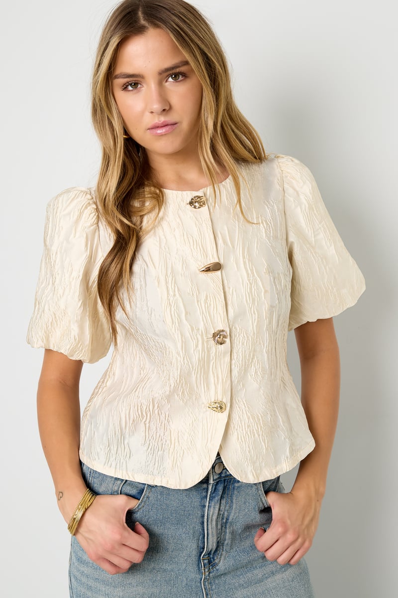 Statement top met pofmouwen