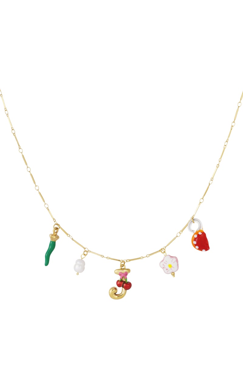 Happy Initials ketting met bedels