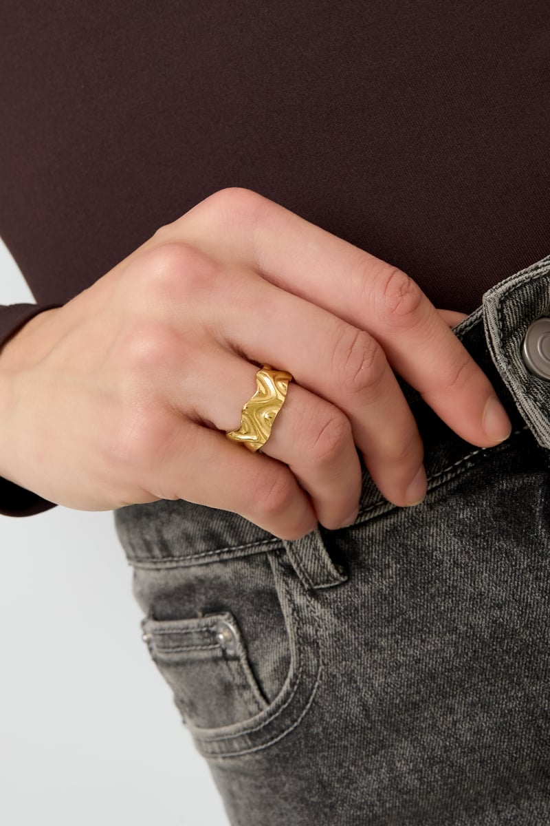 Roestvrijstalen minimalistische ringen onregelmatige vorm Casual Dagelijks Eenvoudig Serie Dames sieraden