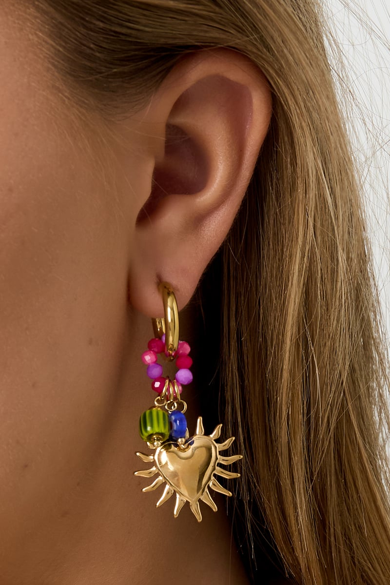 Glowing Heart Happy Charm oorbellen