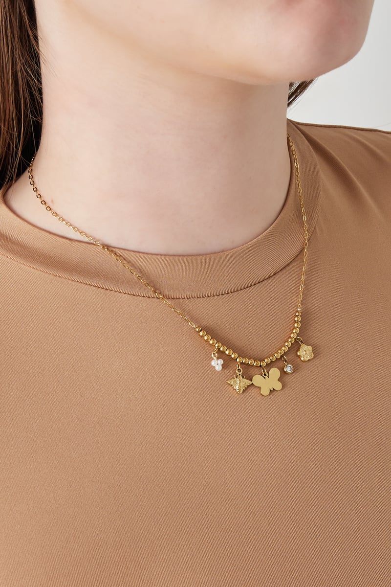 Butterfly Bliss ketting - goudkleur