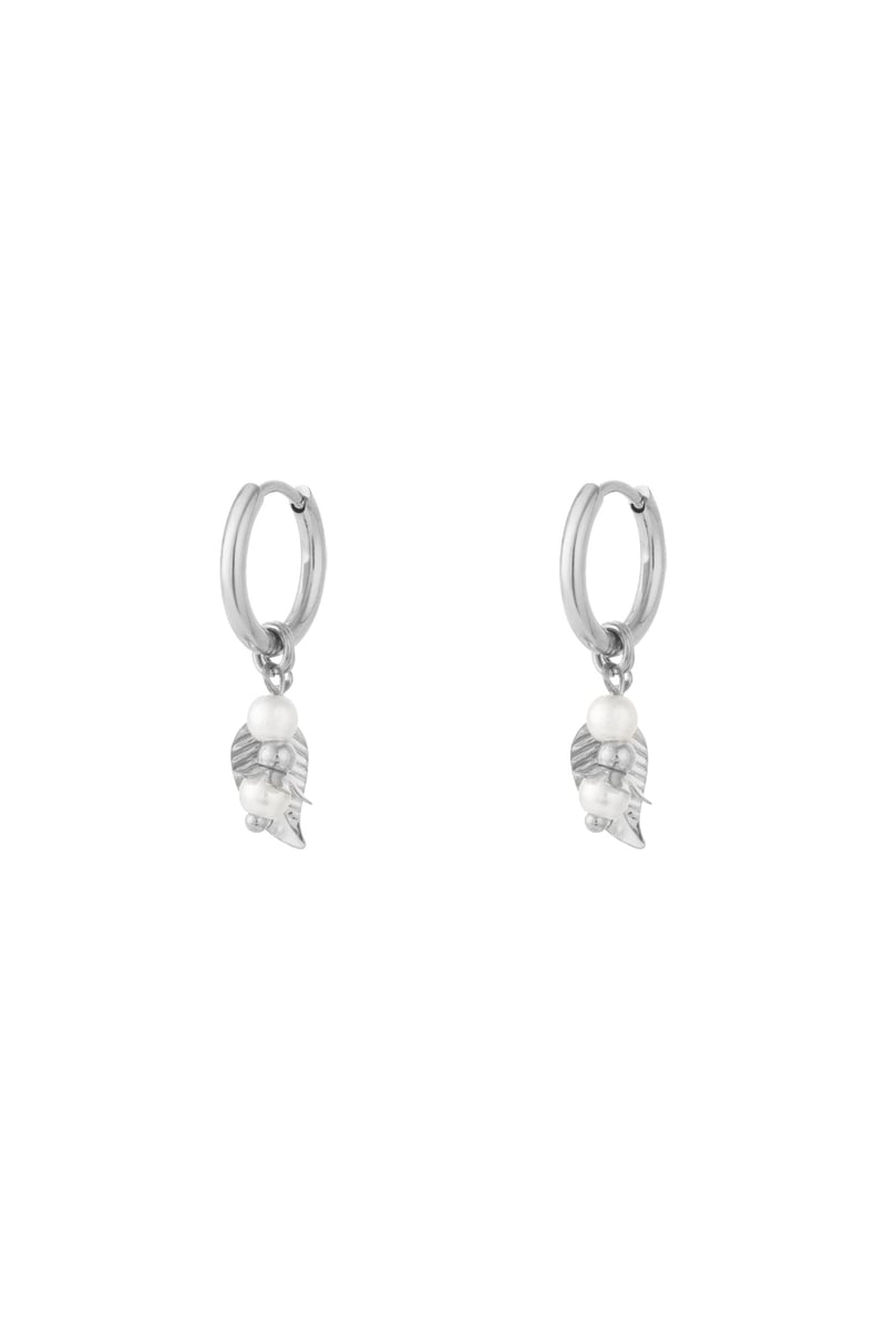 oorbellen blad met parels