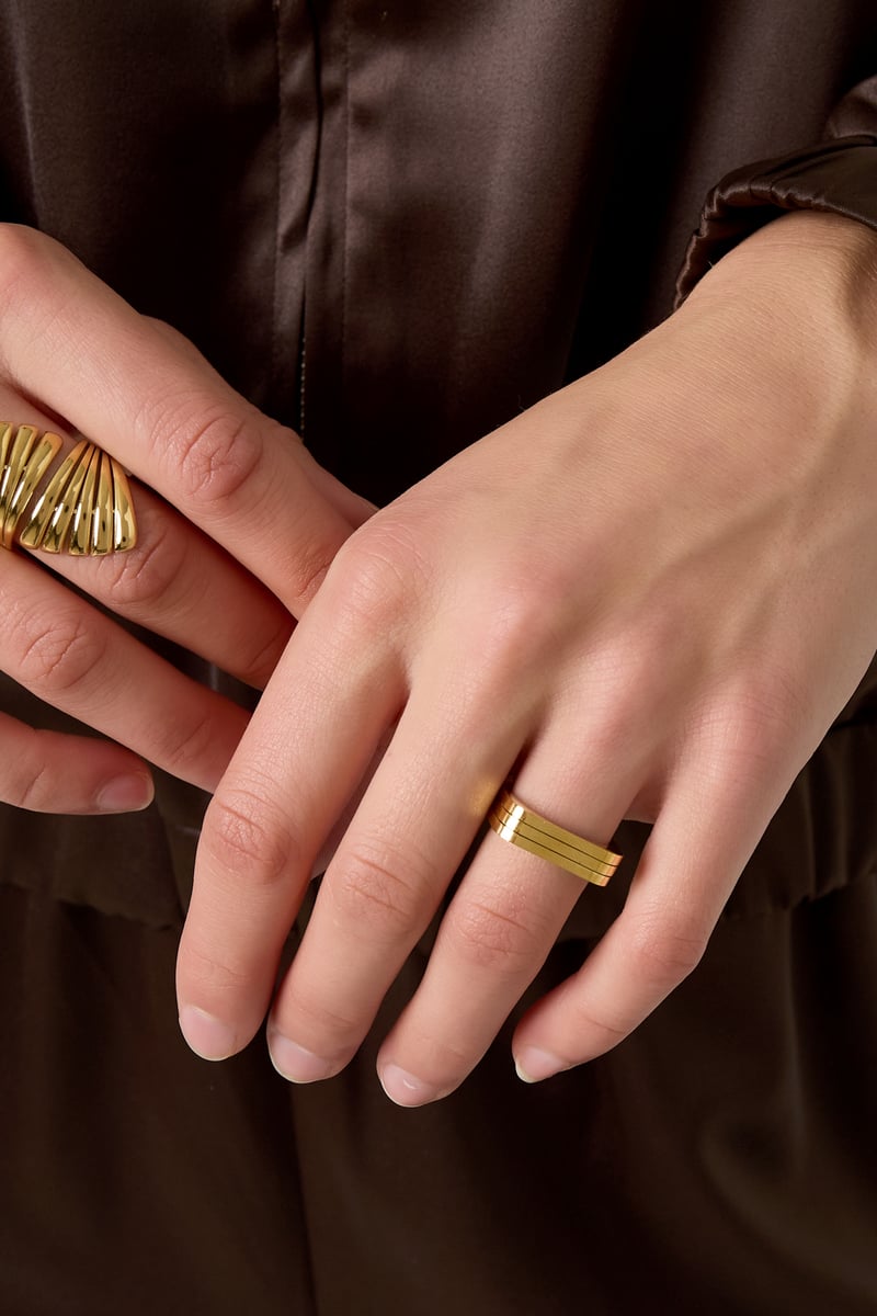 Roestvrijstalen minimalistische ringen rechthoek Eenvoudig dagelijks Eenvoudig serie Dames sieraden