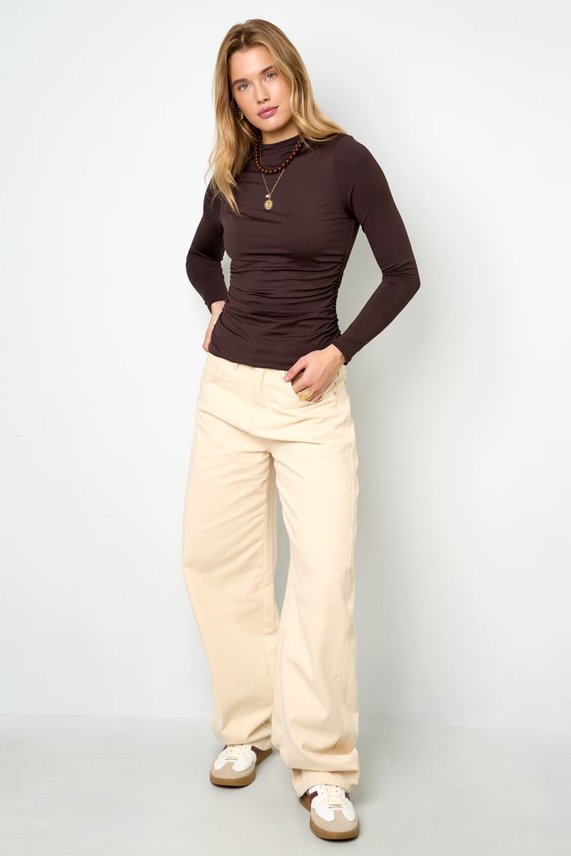 Nylon Lange mouwen tops Effen kleur Basic All Fit Kleding