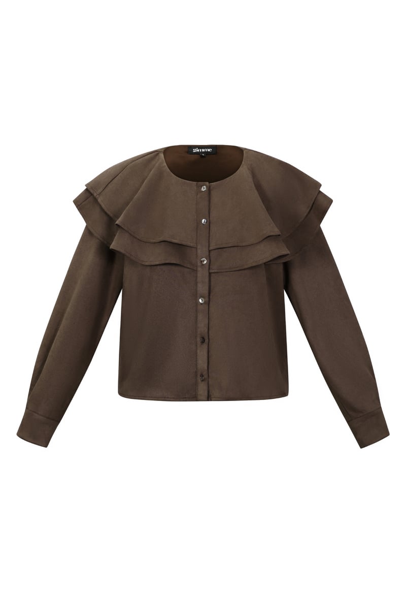 Gelaagde blouse van suède