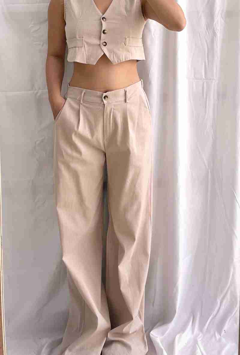 Set Wijde Broek met Gilet-Top