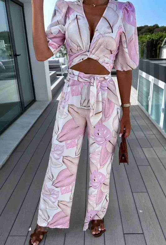 Set Broek met Knoop Top