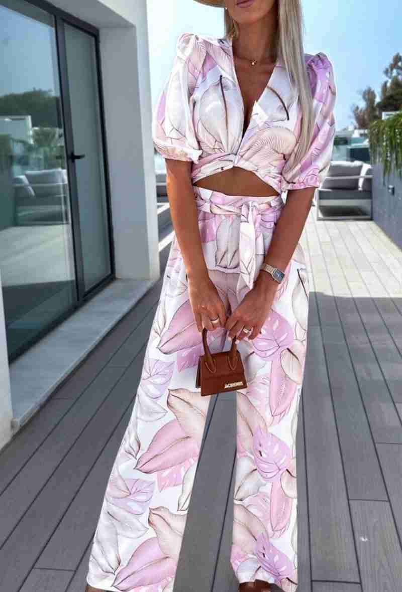 Set Broek met Knoop Top