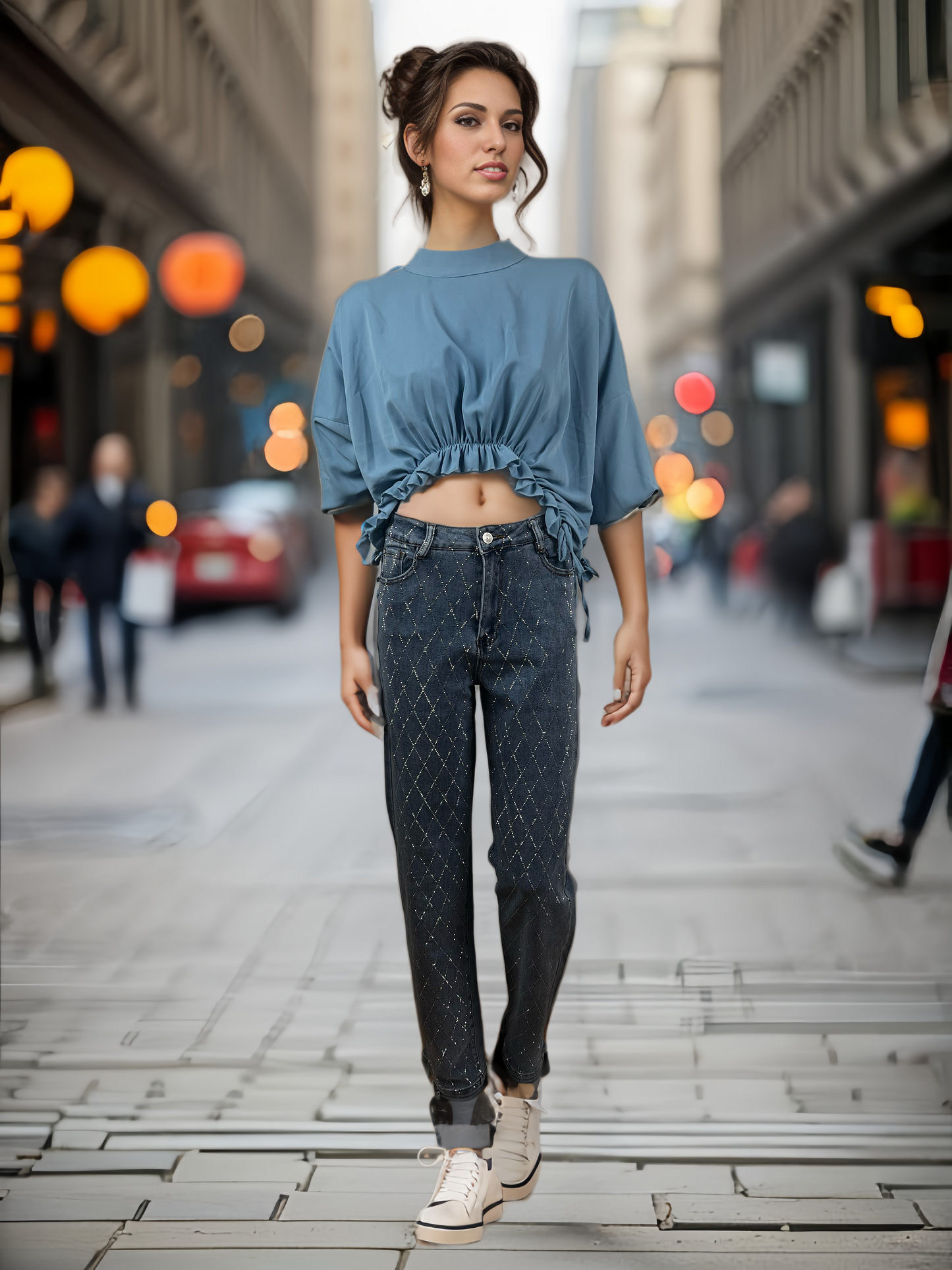 Blauwe Breeze Crop Top