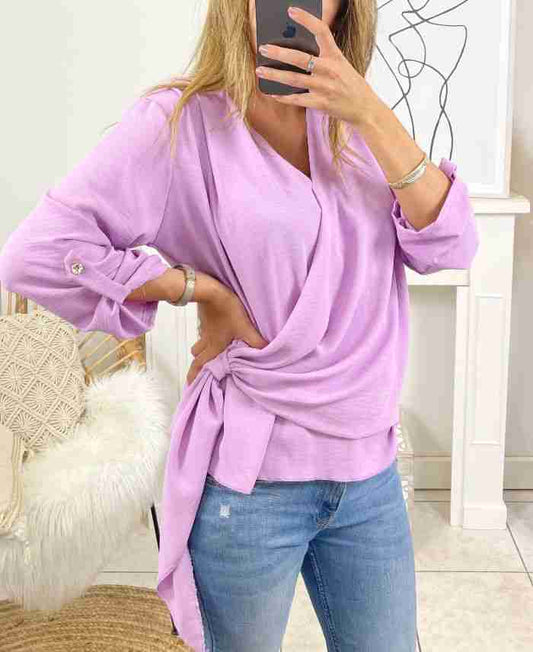 Lila Overslag Top