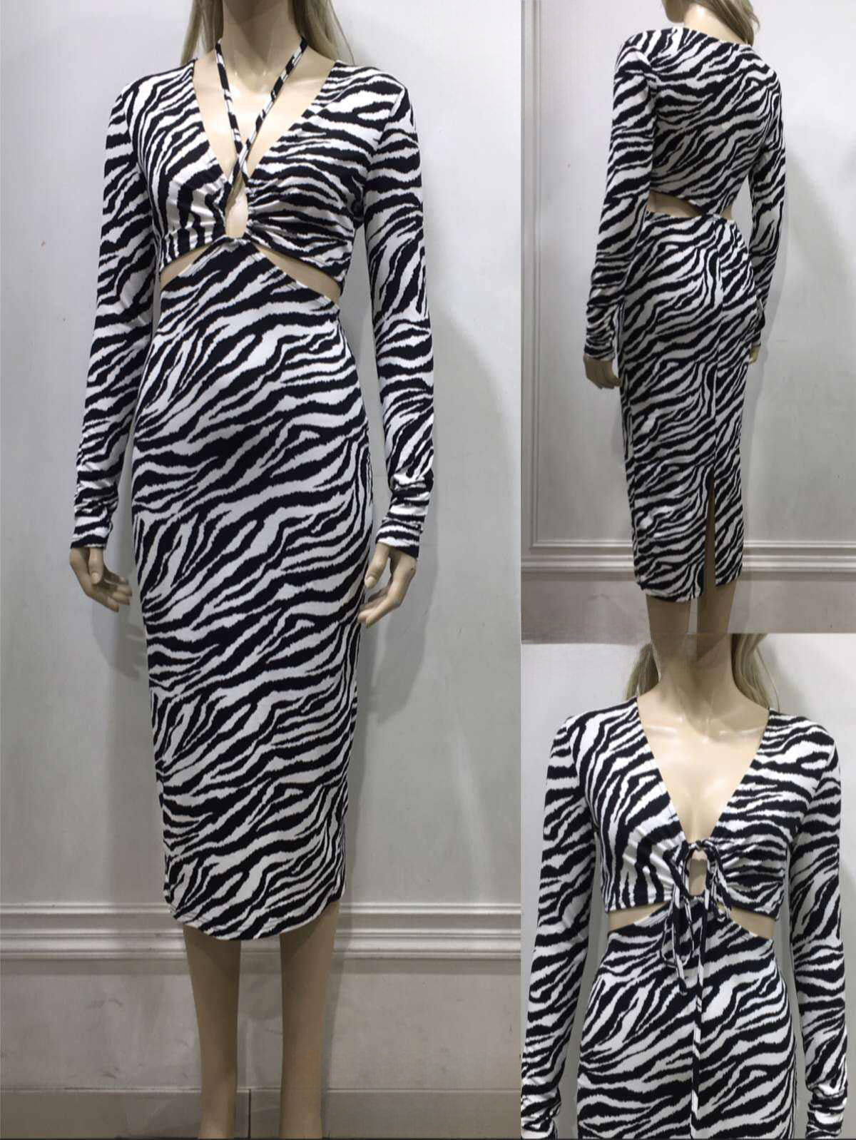 Zebra Cut-Out Jurk